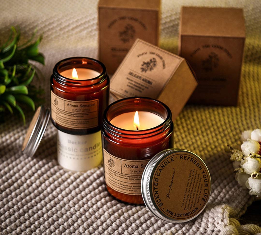 Natural Soy Wax Scented Candle Jar - Jo Malone Roses Fragrance (100g) | Aromatherapy Relaxation, Stress Relief Gift for Women | Perfect for Home Spa, Yoga Meditation & Romantic Dinner Ambiance