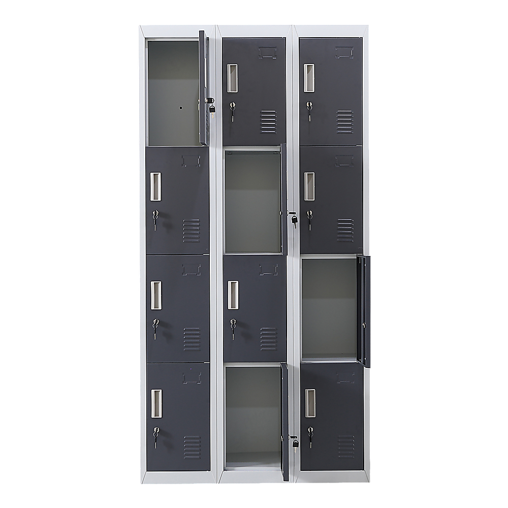 12-Door Locker with Standard Lock & Keys - Secure Storage for Office, Gym, Shed, School & Home | Ideal for Personal Belongings, Equipment & Valuables Protection