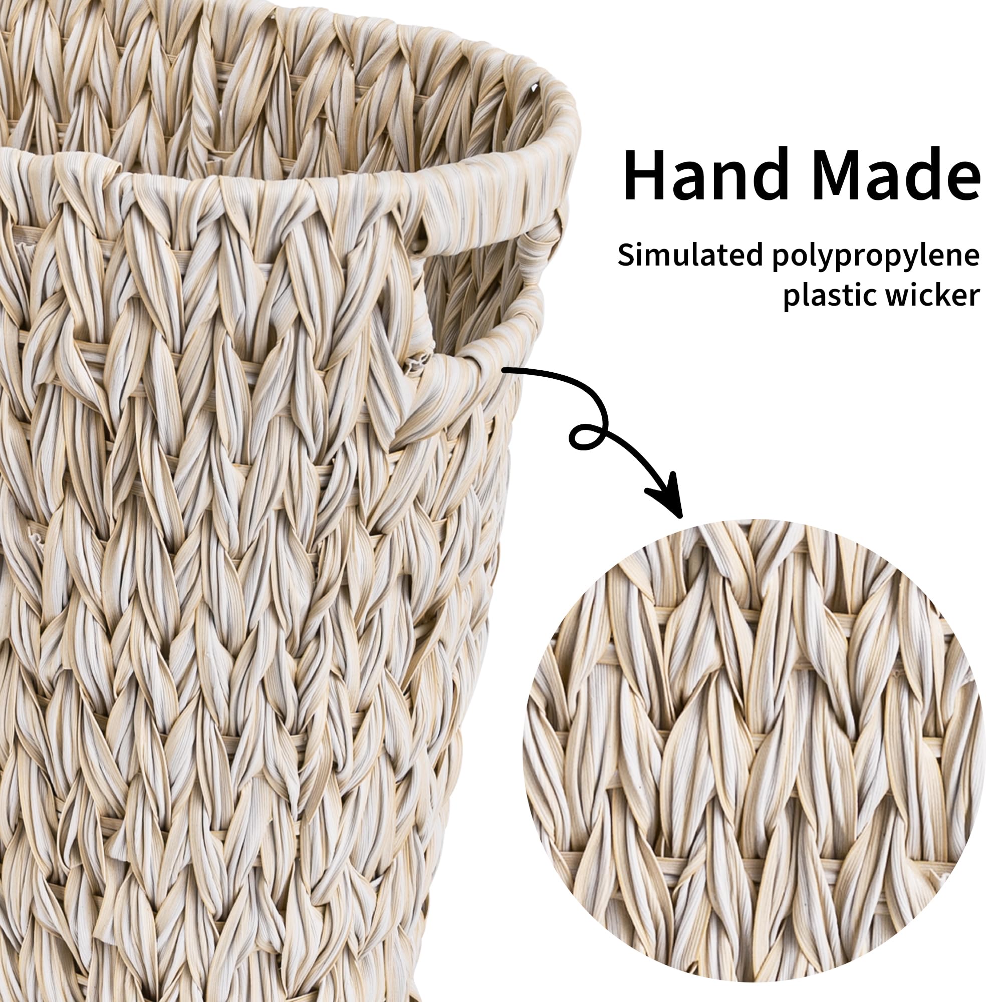 GRANNY SAYS Waterproof Wicker Trash Can - 19L/5 Gallon Boho Decorative Waste Basket for Bathroom, Bedroom & Office - Perfect for Home Decor & Small Space Organization
