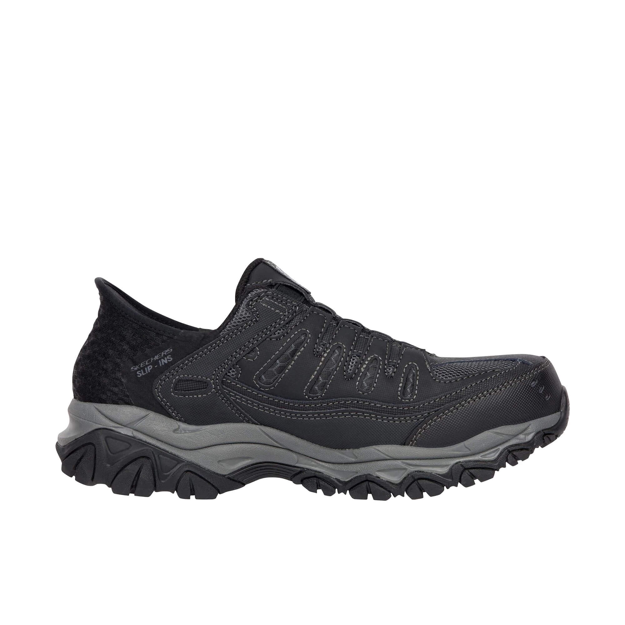 Men's Cankton Faison Slip-On Steel Toe Work Shoes - Black Safety Footwear for Construction, Warehouse & Industrial Work