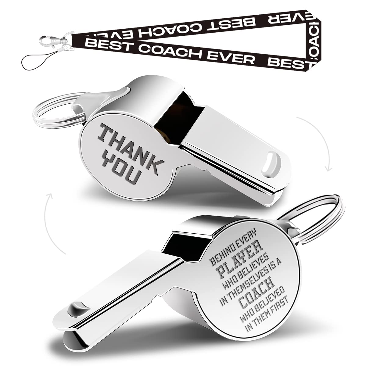 Premium Referee Whistle with Lanyard - Loud Sports Whistle for Coaches, Teachers & Officials - Ideal Coaching Equipment & Gift for Men & Women - Perfect for Soccer, Basketball & Team Sports