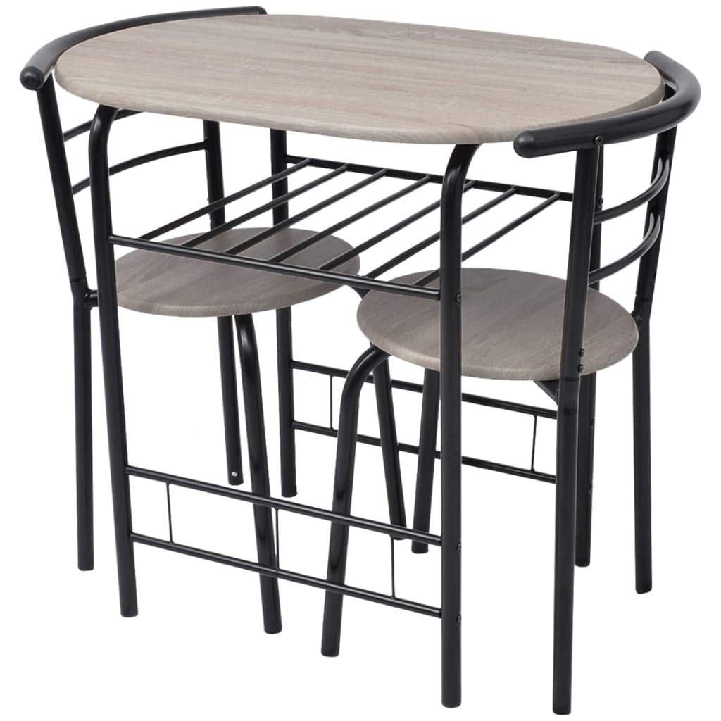 FAMIROSA Breakfast Bar Set - 3-Piece MDF Counter Height Table & Stools for Kitchen, Dining Room, or Small Space - Modern Home Furniture for Breakfast Nook, Apartment, or Condo