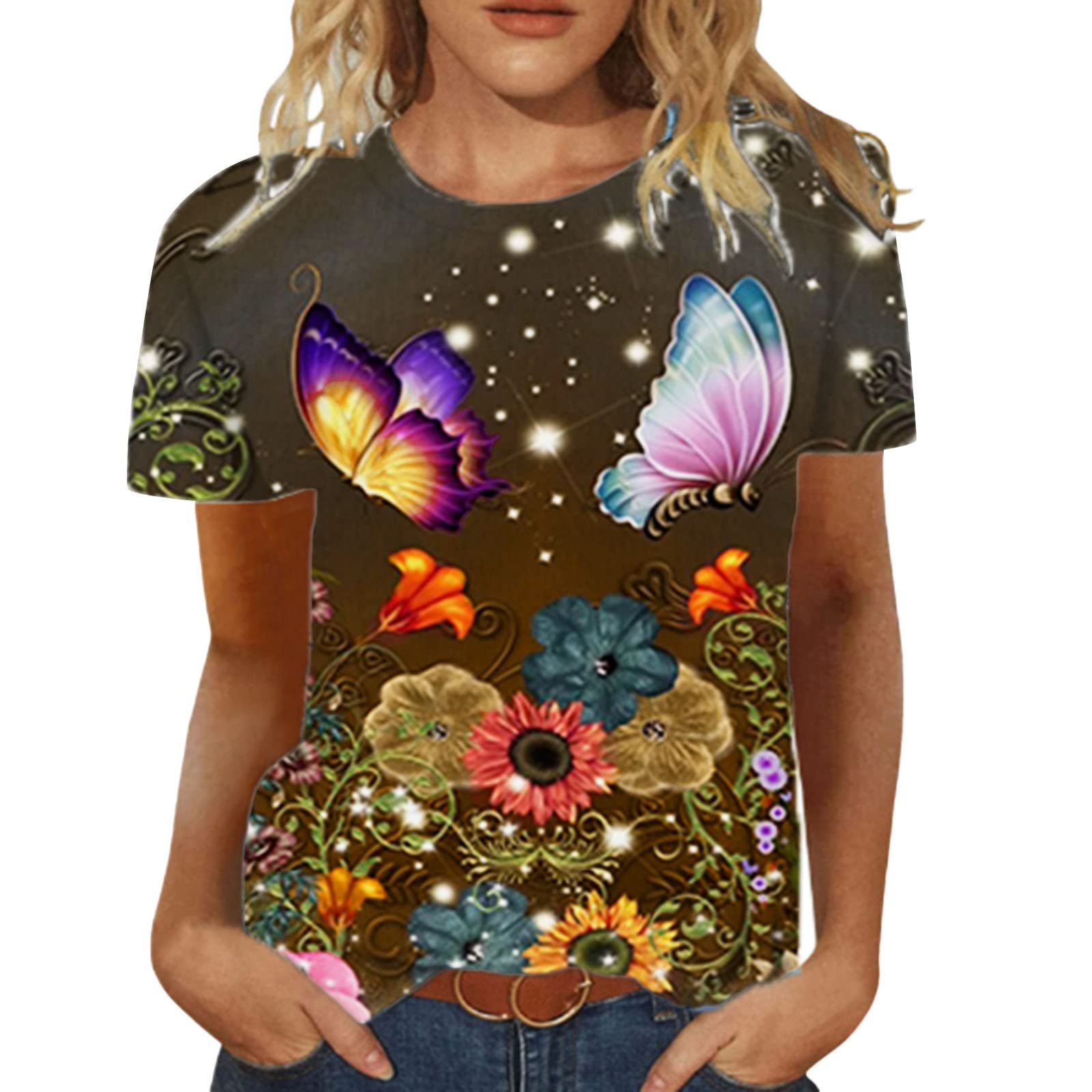 Women's Casual Loose Fit Short Sleeve T-Shirt Blouse - Cute & Comfortable Summer Tops for Everyday Wear | Perfect for Work, Dating, and Weekend Outings