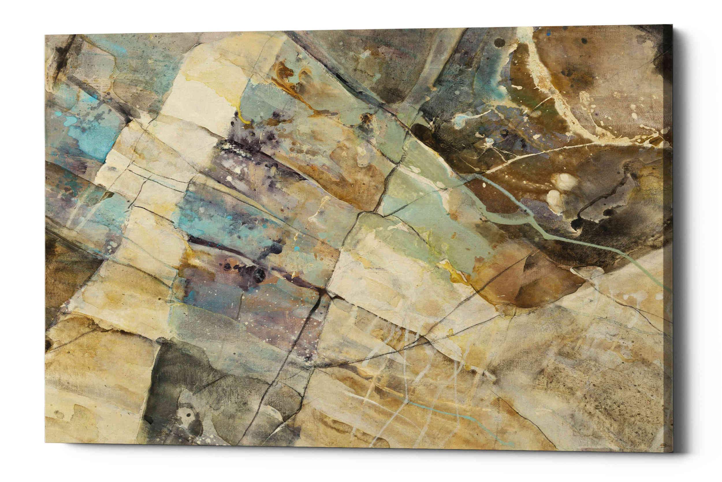Albena Hristova Rock IV Canvas Wall Art - 34x26 Inches Modern Abstract Painting for Living Room, Bedroom & Office Decor