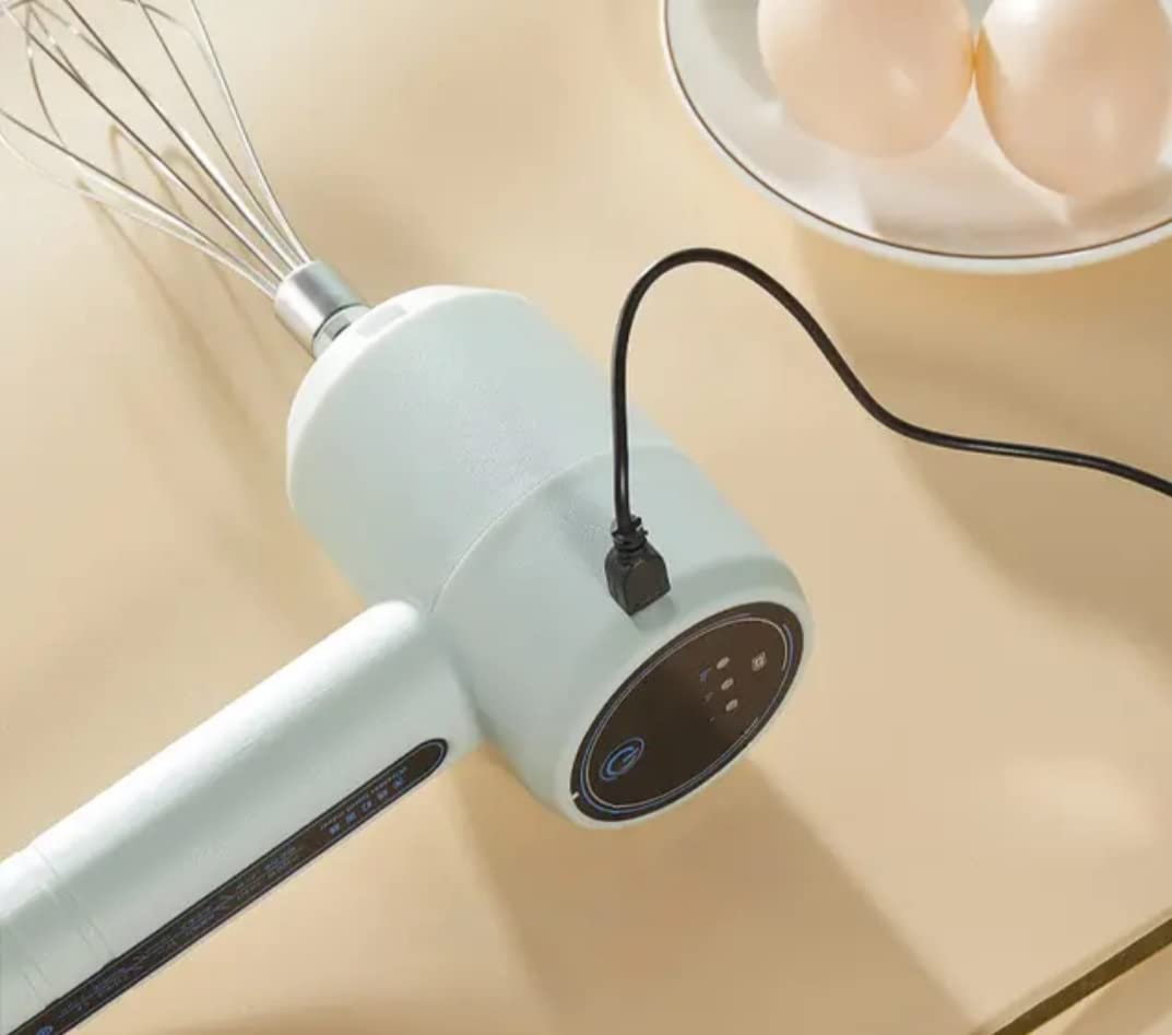 USB Electric Egg Beater - 300W Powerful Handheld Mixer for Baking, Whisking, Blending - Perfect for Cakes, Cookies, Pancakes & Smoothies - Kitchen & Home Baking Essential