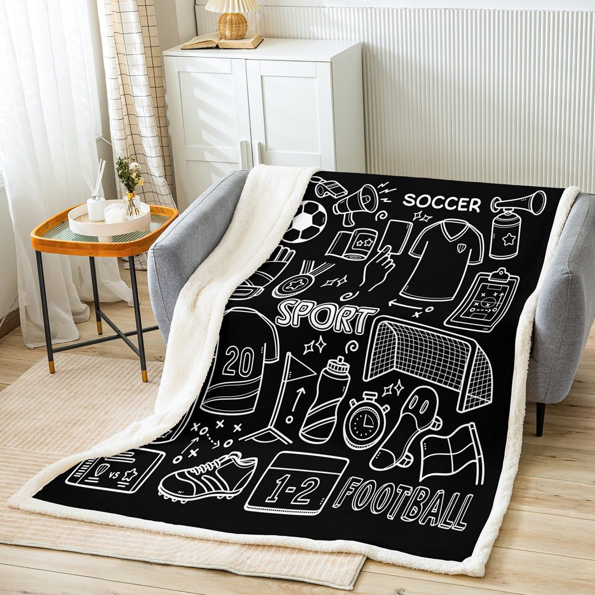 Castle Fairy Soccer Field Sports Games Flannel Blanket - 50