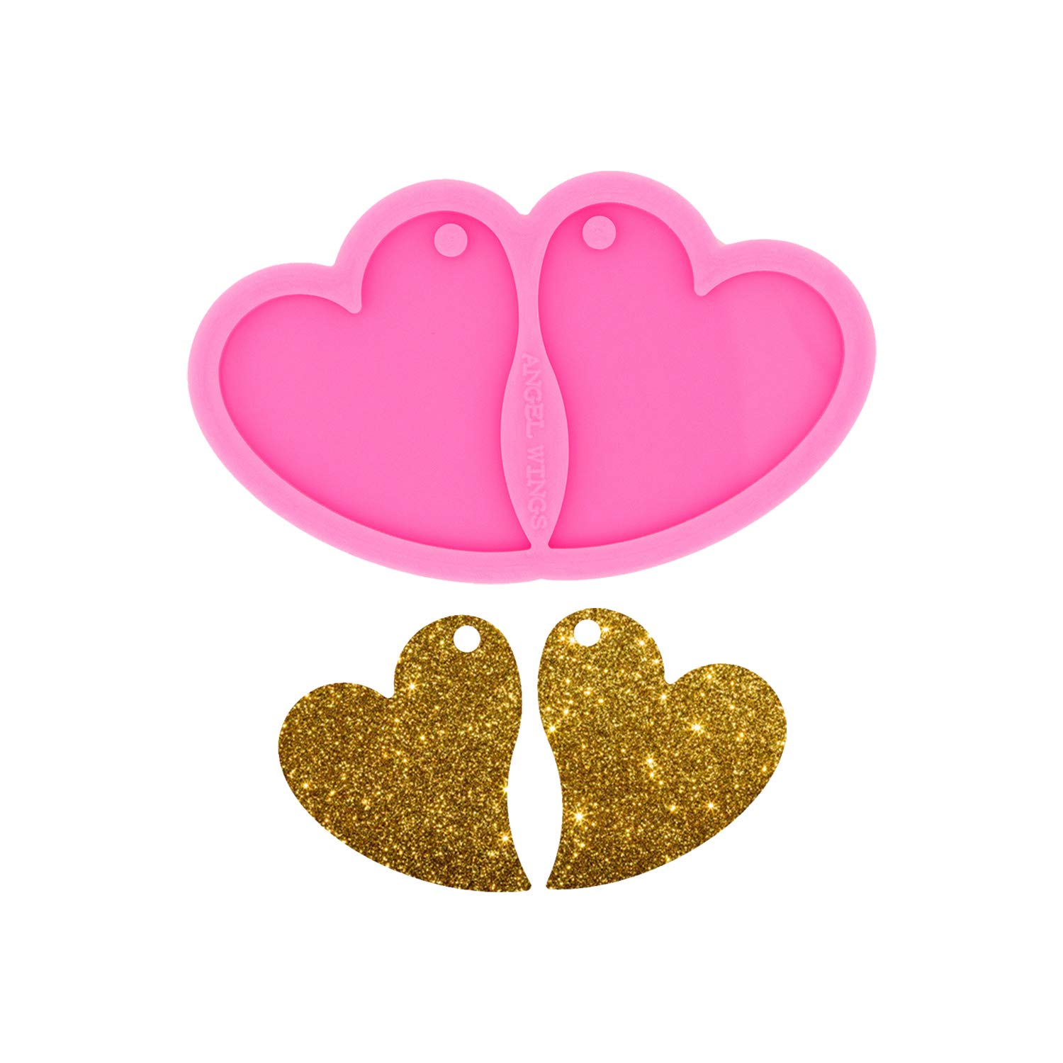 Shiny Glossy Heart-Shaped Silicone Earring Molds for DIY Epoxy Jewelry Making – Resin Molds for Fashion Earrings (Size S) – Perfect for Handmade Gifts, Craft Projects & Unique Accessories