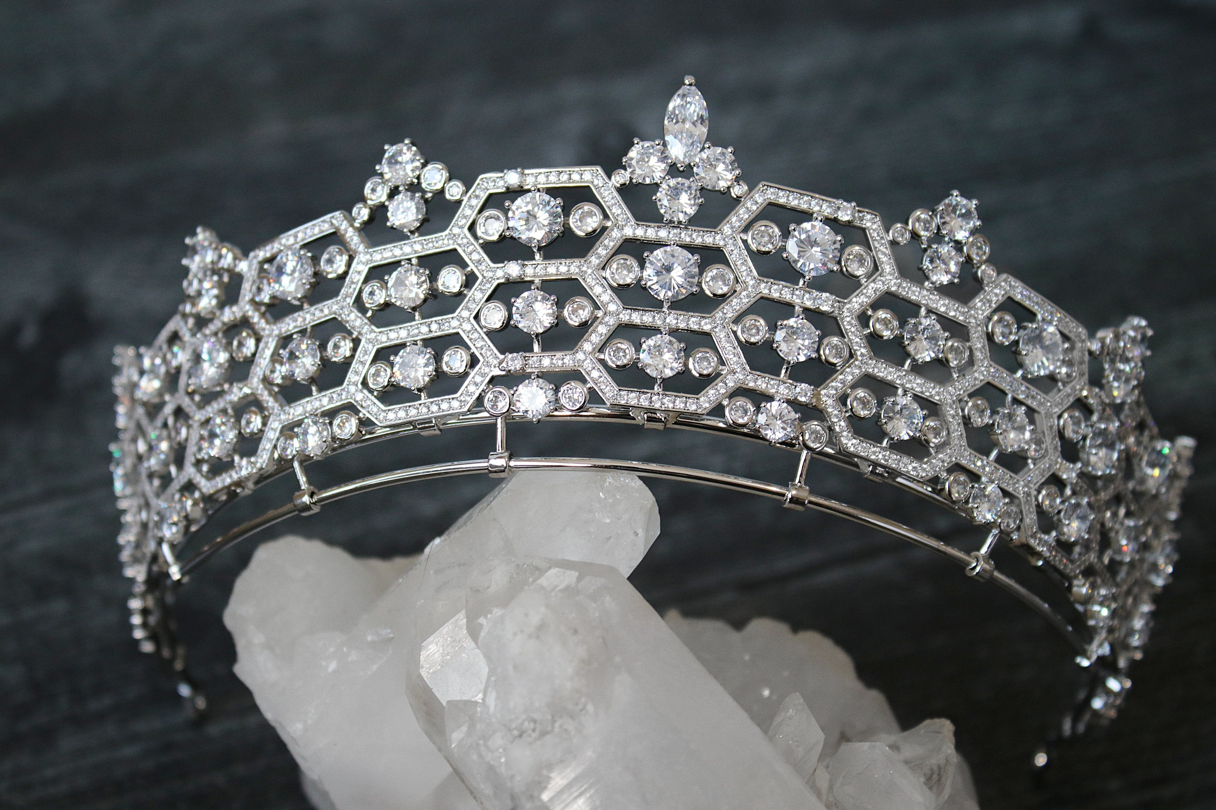 CAMILLA Royal Bridal Tiara - Sparkling Crystal Wedding Crown for Bride | Perfect for Bridal Showers, Weddings & Special Occasions