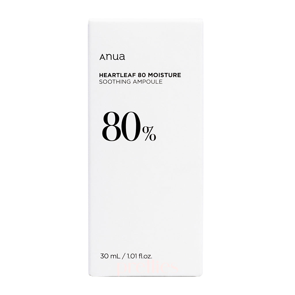 ANUA Heartleaf 80% Moisture Soothing Ampoule 30ml - Korean Hydrating Serum for Sensitive Skin, Acne Relief & Redness Reduction - Perfect for Daily Skincare Routine & Post-Treatment Calming
