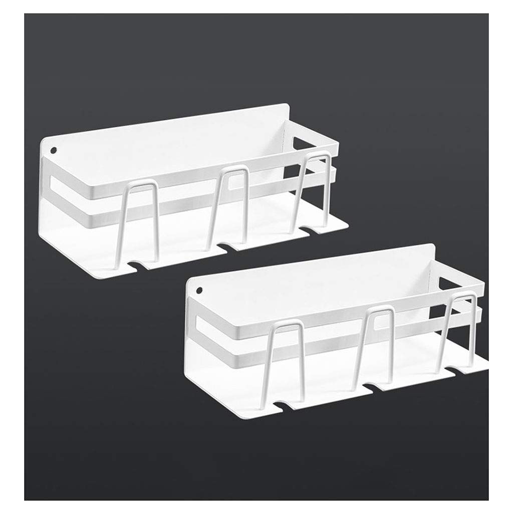 Stainless Steel Floating Shelves for Bathroom - 2-Pack Wall Mount Toothbrush Holder, Rustproof & Anti-Oxidation Shower Shelf - Perfect for Vanity, Shower Room & Bathroom Organization (White)