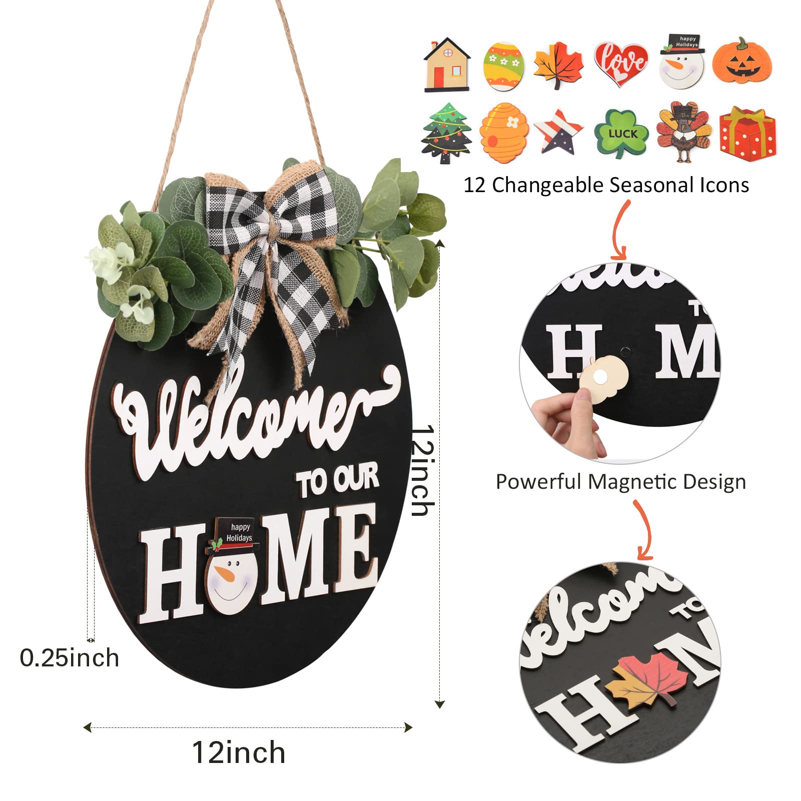 Welcome Home Sign - Rustic Wooden Wall Decor for Front Door Entryway - Perfect for Housewarming Gifts & Farmhouse Style Home Decor
