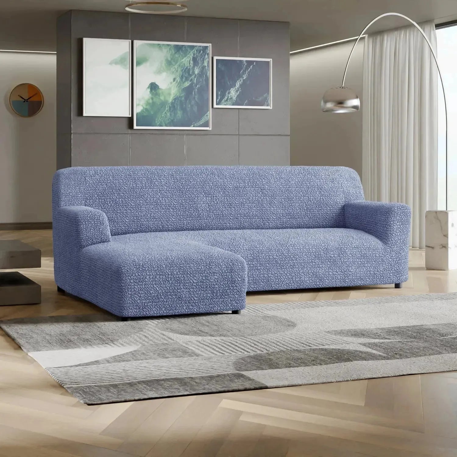 L-Shaped Sofa Slipcover with Left Chaise - Soft Microfiber Stretchable Couch Cover - Perfect for Living Room, Sectional Sofa Protection & Home Decor Upgrade