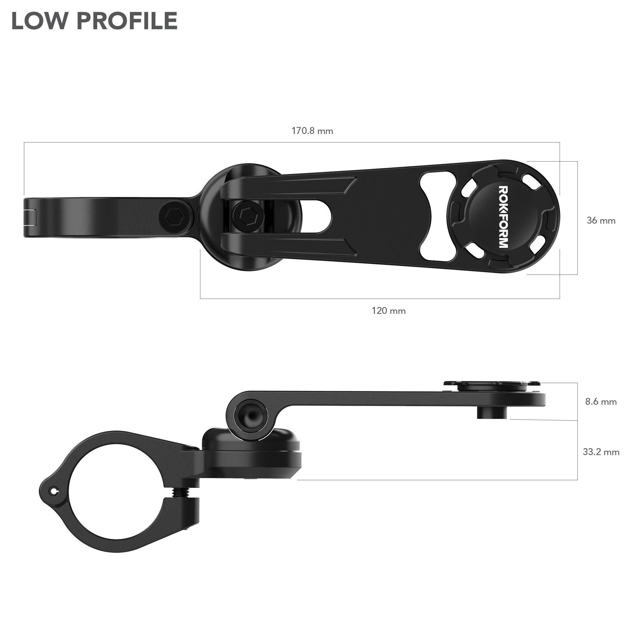 Rokform iPhone 12 Pro Max Crystal Case & Motorcycle Handlebar Mount - Durable Protection & Secure Riding Phone Holder for Adventure & Commuting