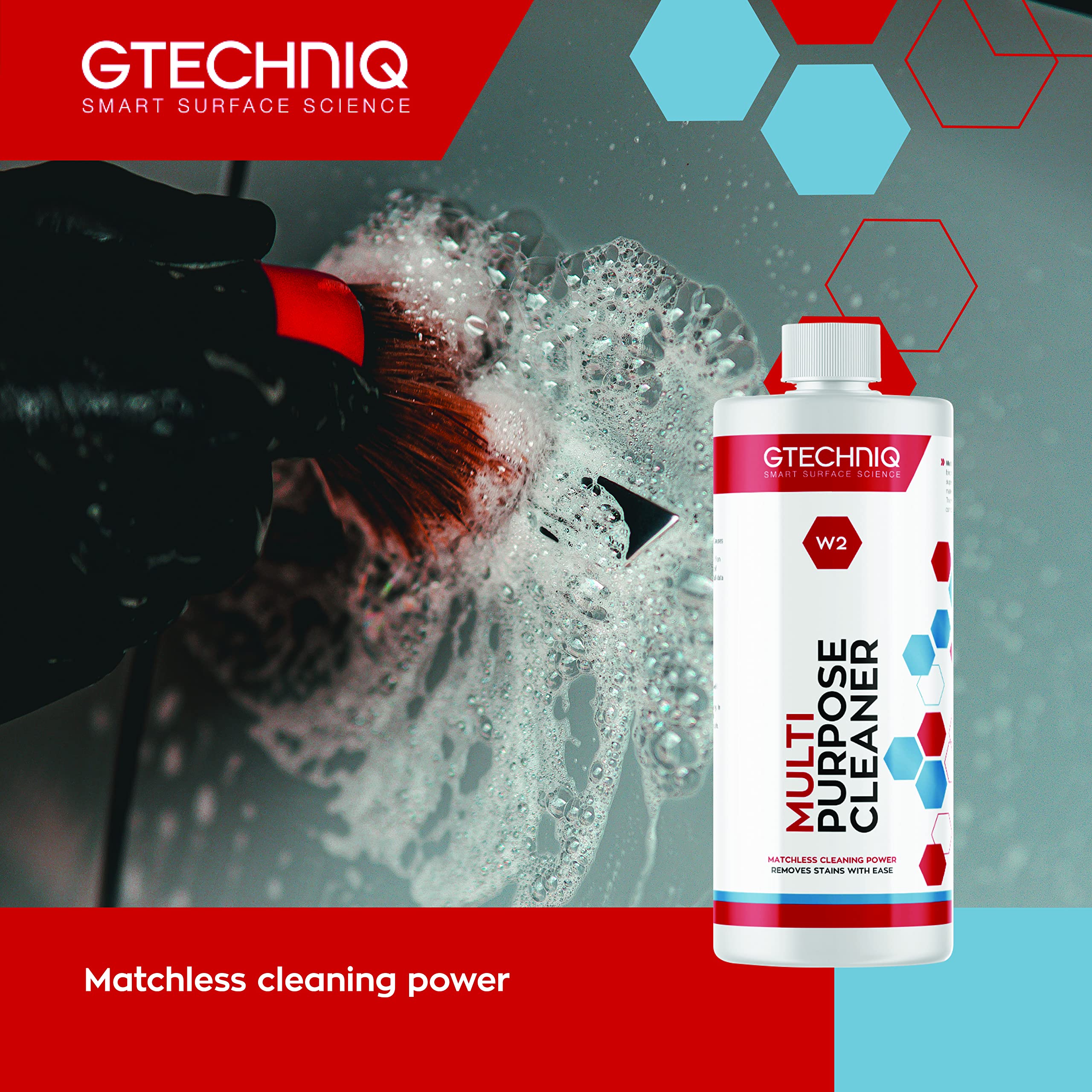 Gtechniq W2 Multi-Purpose Car Cleaner - 3.4 fl oz (100ml) | Biodegradable Auto Detailing for Interior & Exterior | Superior Dirt Removal & Shine | Perfect for Car Washing, Detailing & Maintenance