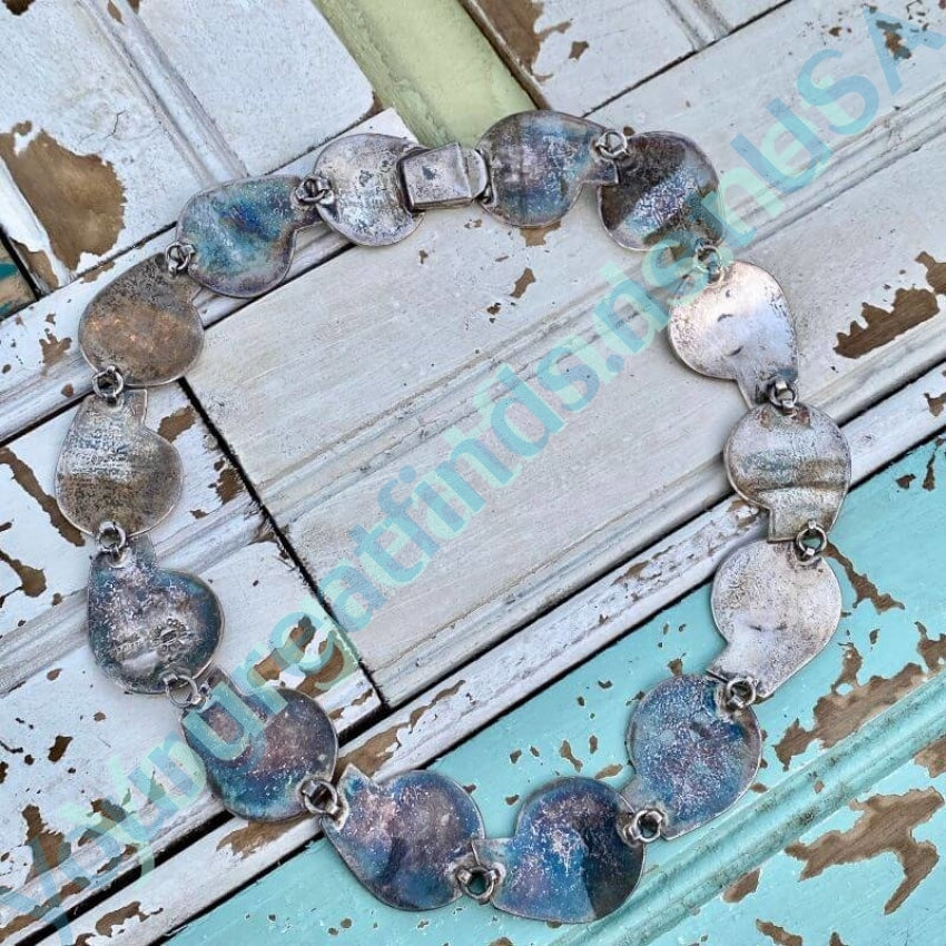 Vintage Mexican Sterling Silver and Abalone Shell Swirl Necklace - Handmade Jewelry for Women, Boho Chic Pendant Necklace - Perfect for Beach Weddings, Date Nights & Festival Outfits