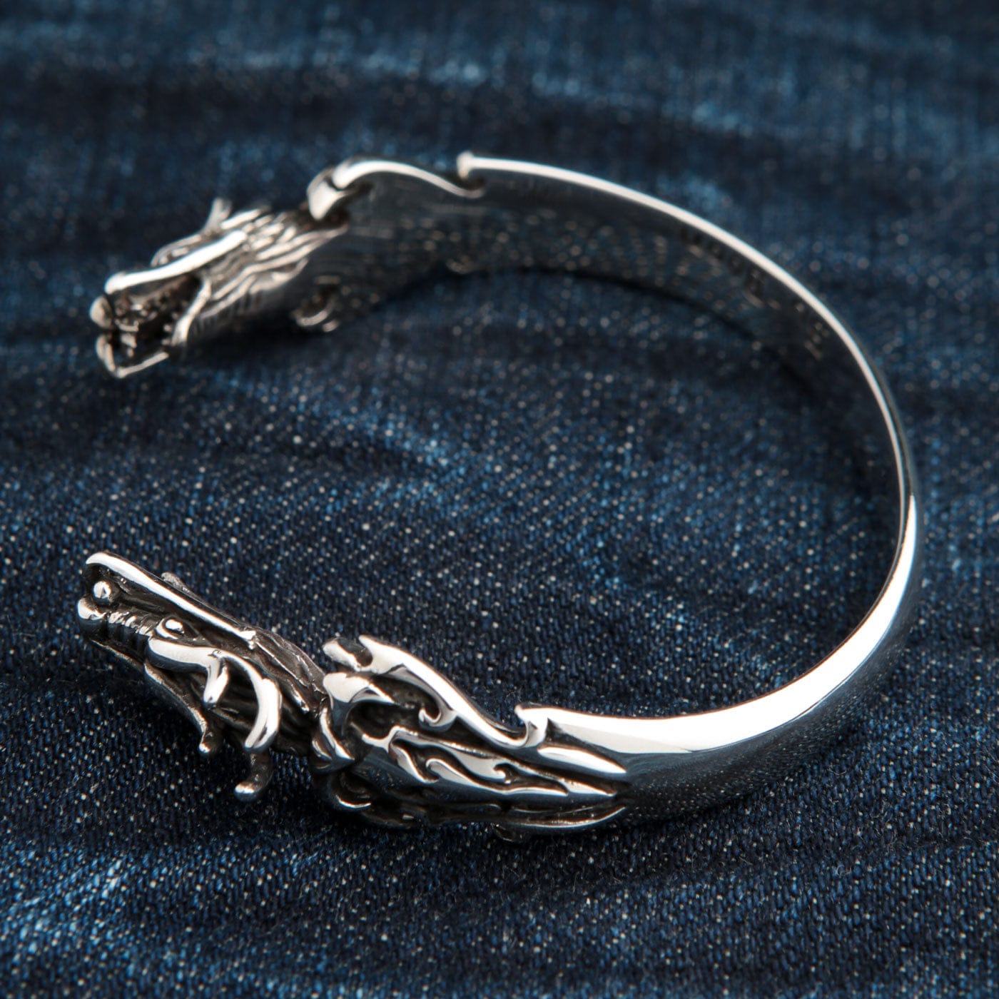 Sterling Silver Dragon Cuff Bracelet for Women - Handmade Adjustable Bangle - Gothic Fantasy Jewelry Gift for Cosplay, Renaissance Fairs & Witchy Aesthetic