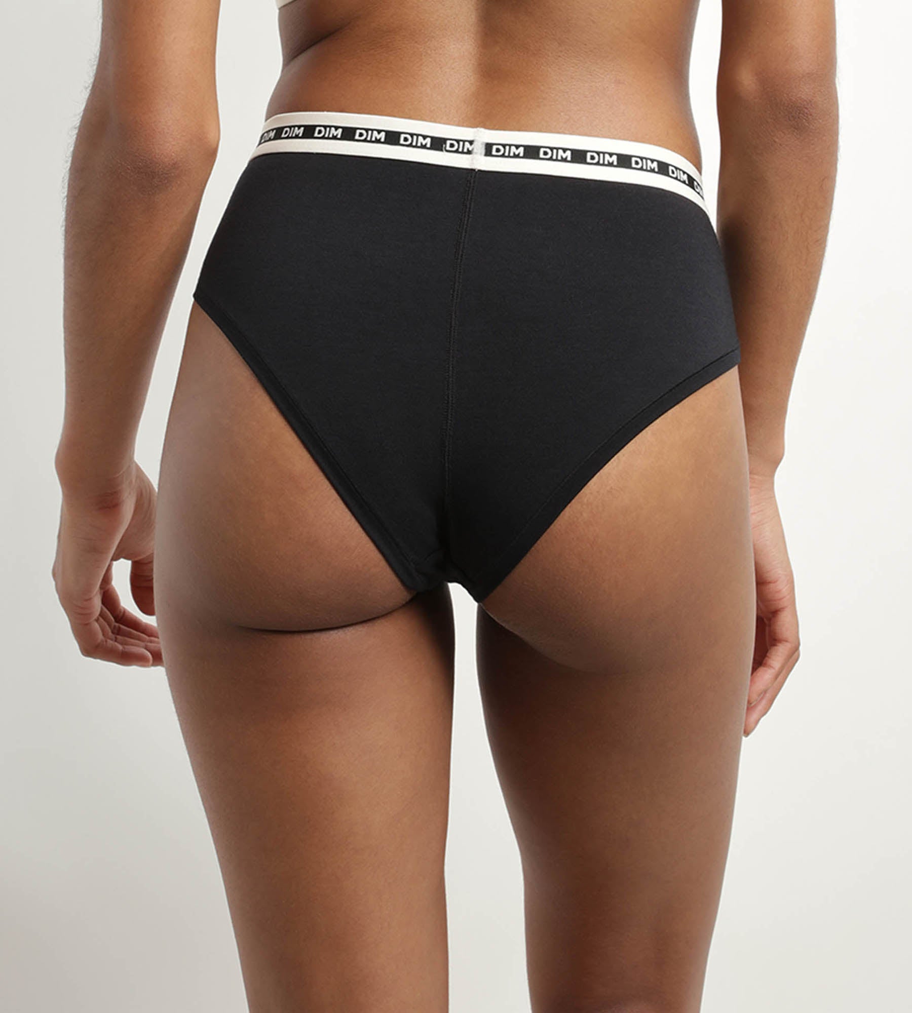 Women's Black Cotton Modal Shorts with Contrast Waistband - Dim Icons Essentials | Perfect for Casual Wear, Lounge & Summer Outfits
