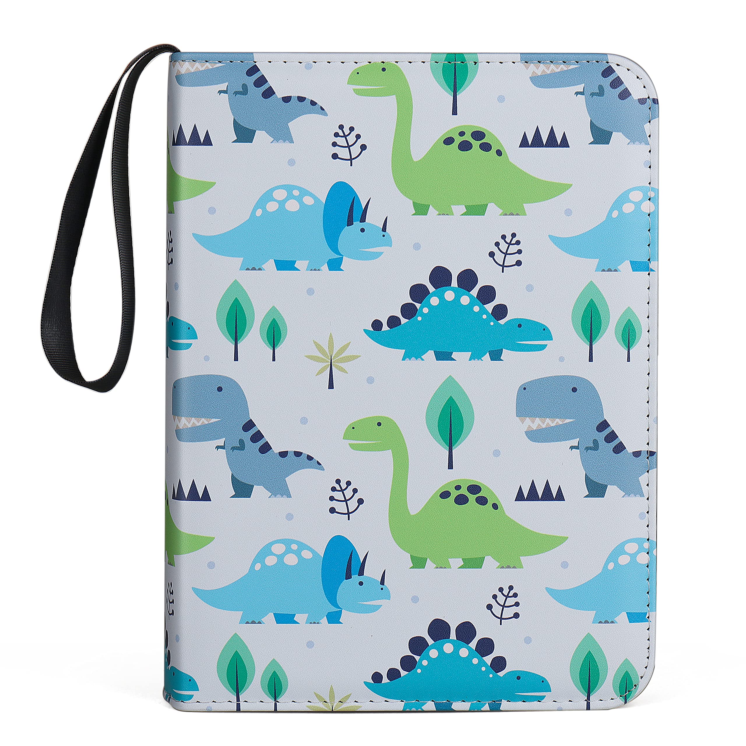 Durable 4-Pocket Trading Card Binder Holds 400 Cards - Dinosaur Pattern Design for Collectors | Perfect for Pokemon, MTG, and Sports Card Storage & Organization