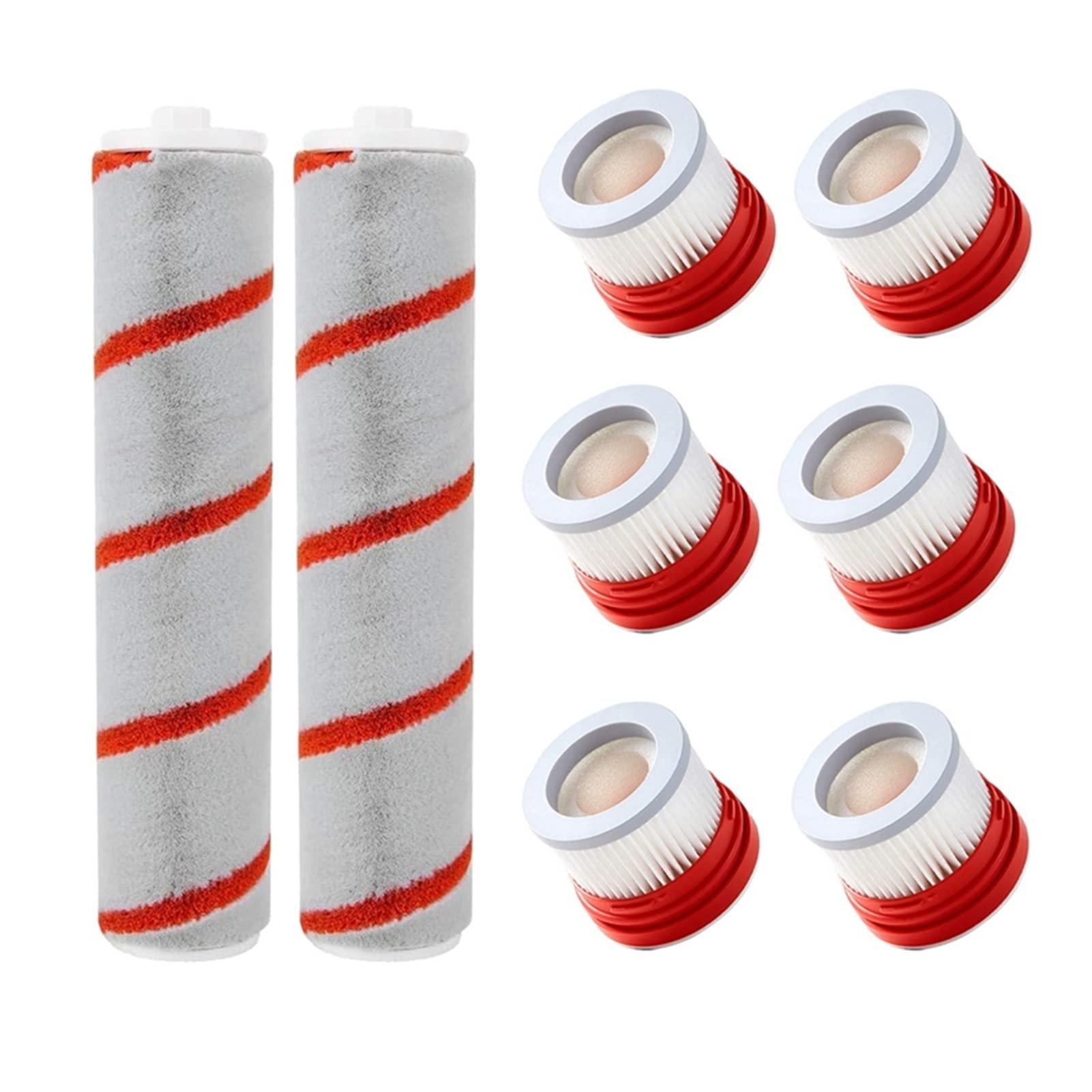 Xiaomi Dreame V9 V9P V10 Vacuum Cleaner Replacement Parts Kit - HEPA Filter & Roller Brush Accessories for Handheld Vacuums (Gray/Orange/Red) - Perfect for Pet Hair, Hardwood Floors & Carpet Cleaning