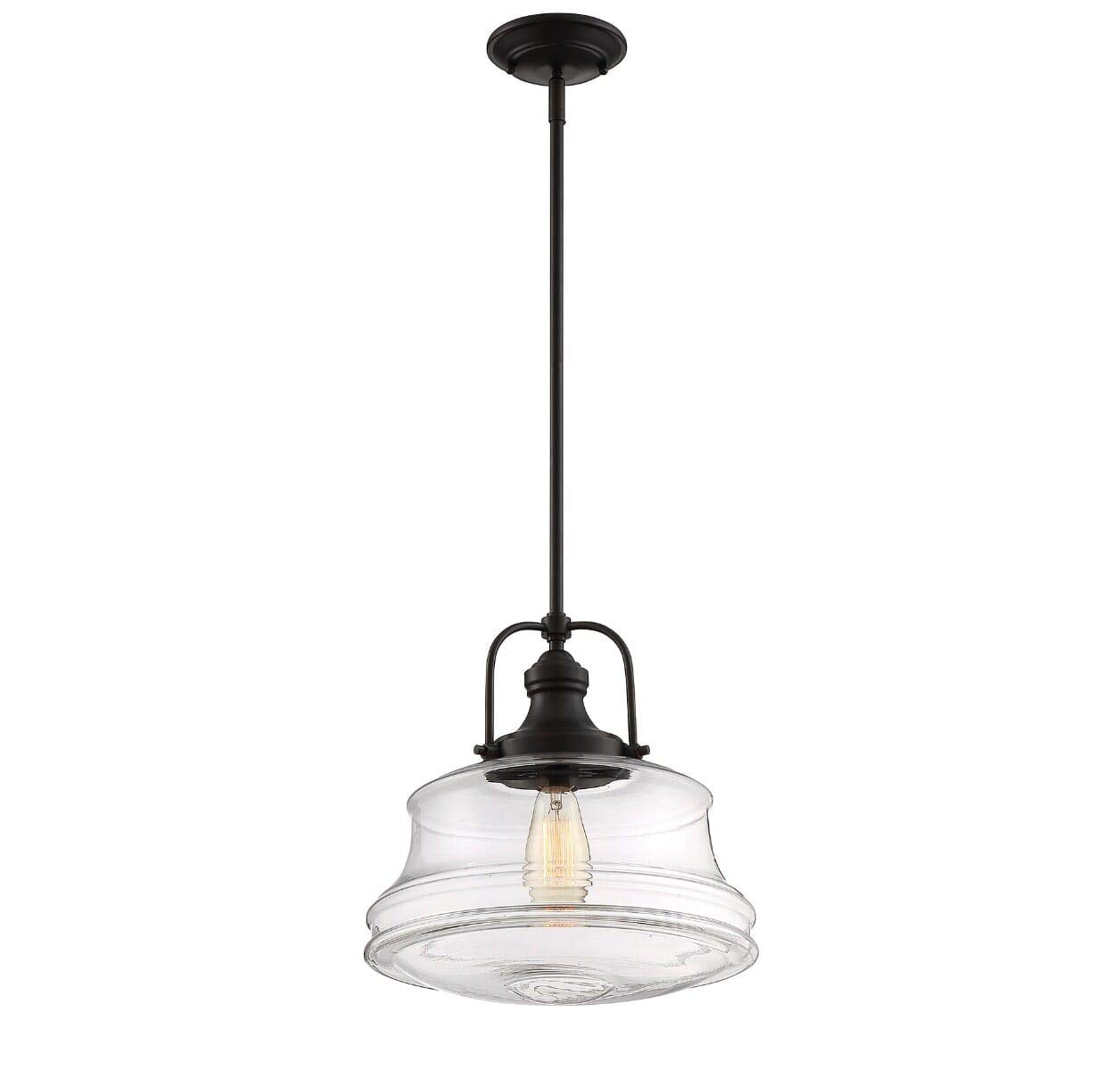 Savoy House 7-5012-1-13 Modern Single Light Pendant Fixture - Elegant Dining Room Lighting for Kitchen Island, Foyer & Bedroom Decor