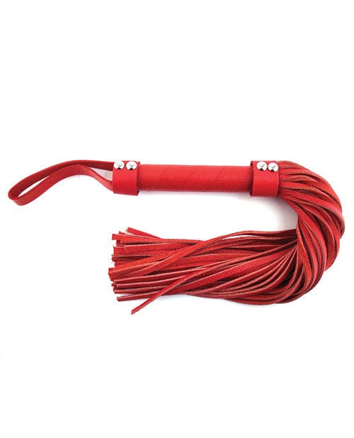 Red Leather Flogger - Premium Short BDSM Whip for Sensual Play, Spanking & Adult Bondage - Perfect for Couples, Roleplay & BDSM Accessories