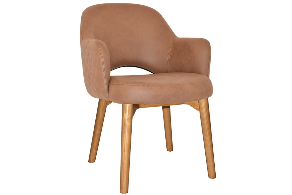 EZ Hospitality Cairo Indoor Armchair with Light Oak Timber Base - 4-Leg Modern Dining Chair for Living Room, Bedroom & Office