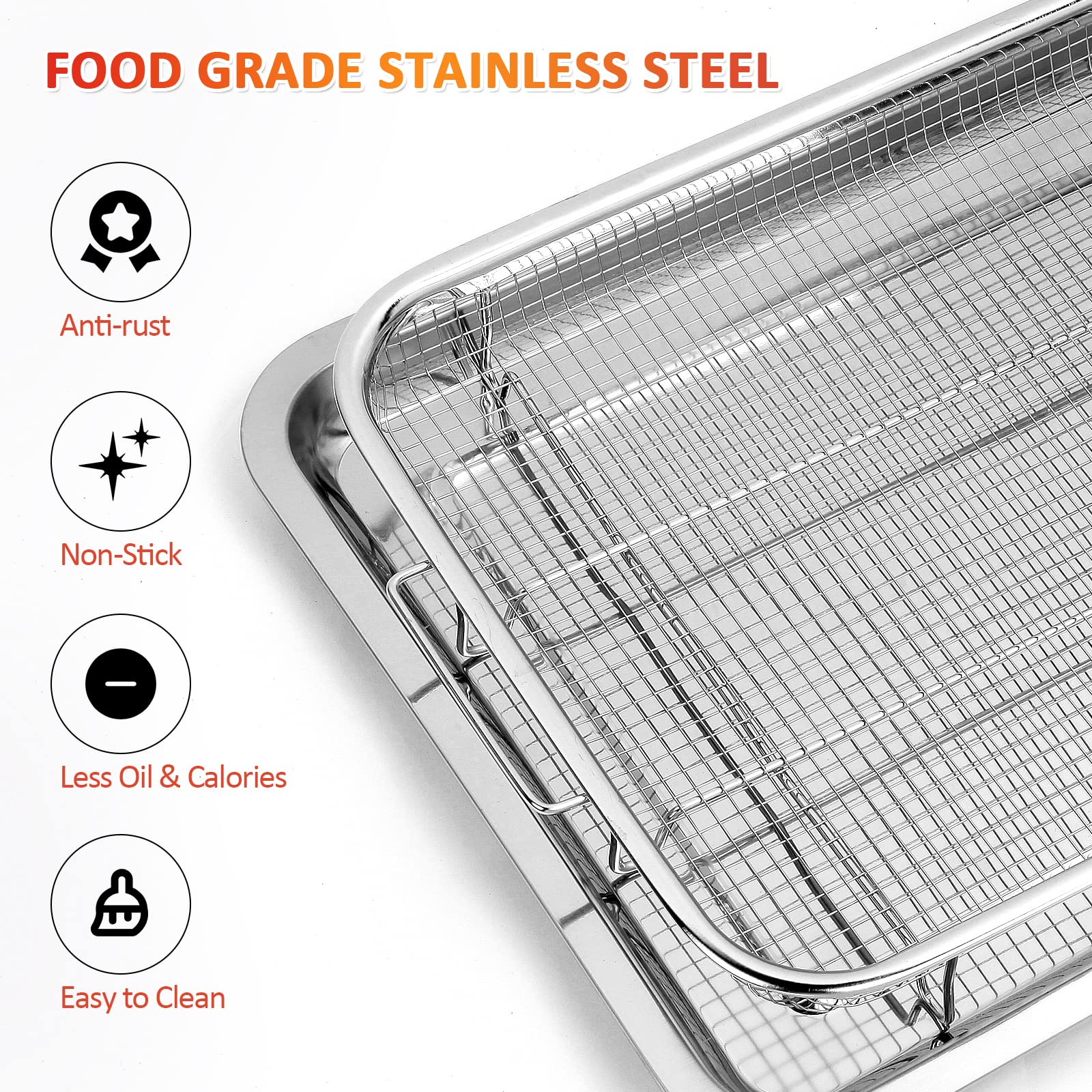 Stainless Steel Air Fryer Basket for Oven - 18.9