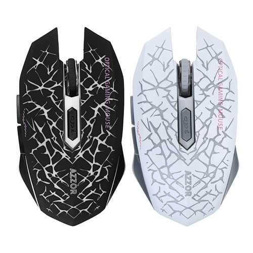Azzor M6 Wireless Mouse 2400DPI Rechargeable 2.4GHz Optical Silent Mouse with Backlit for Gaming Office Home Use