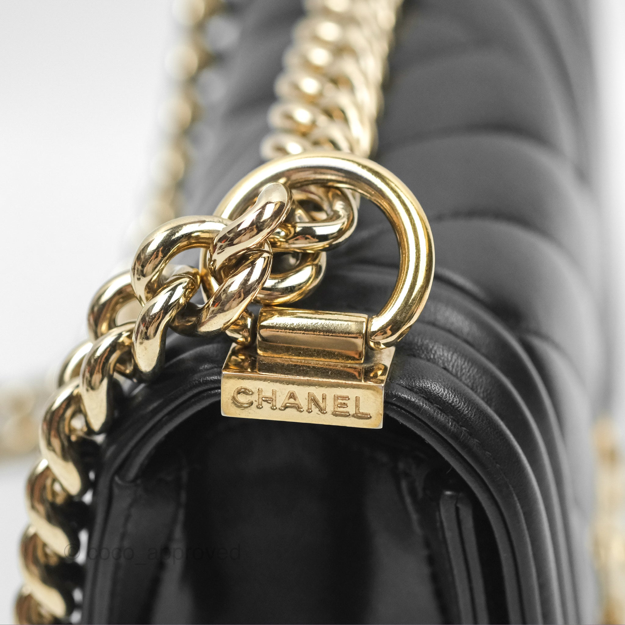Chanel Chevron Small Boy Bag in Black Calfskin with Gold Hardware - Luxury Crossbody Bag for Women, Perfect for Evening Events & Date Nights