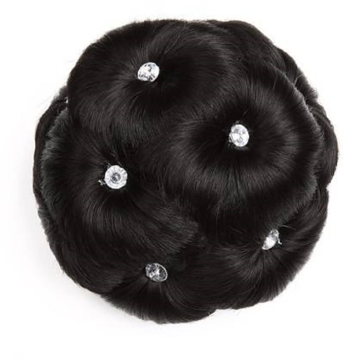 Stylish Black Sarpa Bun Hair Extension for Women - 1PC Ready-Made Faux Bun, Bridal & Juda Bun - Perfect for Weddings, Parties & Everyday Styling