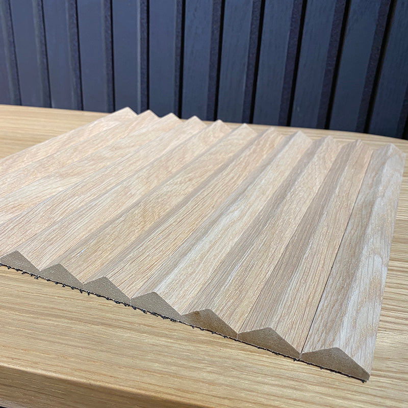 WOODFLEX Flexible Wooden Slat Wall Panel - Natural Oak Veneer - 2700mm x 600mm Triangle Design - Modern Acoustic Room Divider for Home & Office Decoration