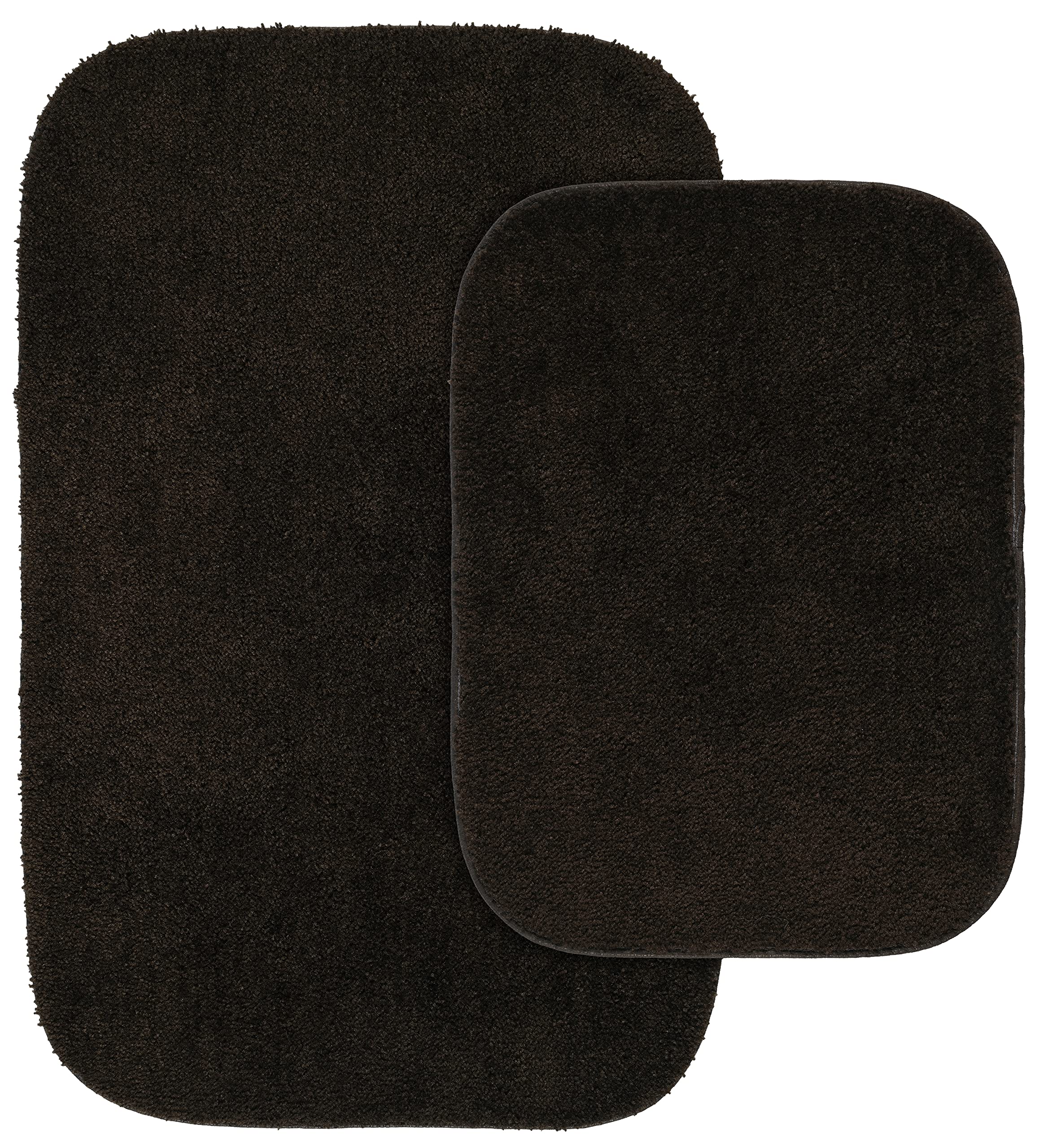 Garland Rug Traditional Nylon Washable Chocolate 2 Bath Rugs Set (17