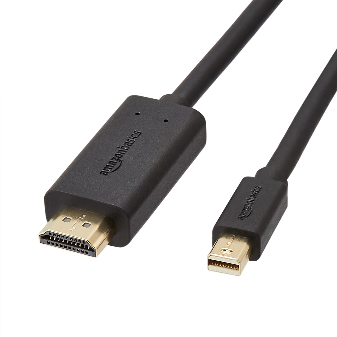 Amazon Basics Mini DisplayPort to HDMI Cable 3ft - High-Speed 4K 60Hz Video & Audio Adapter for MacBook, PC, Monitor - Black (Ideal for Home Office, Gaming, Presentations)