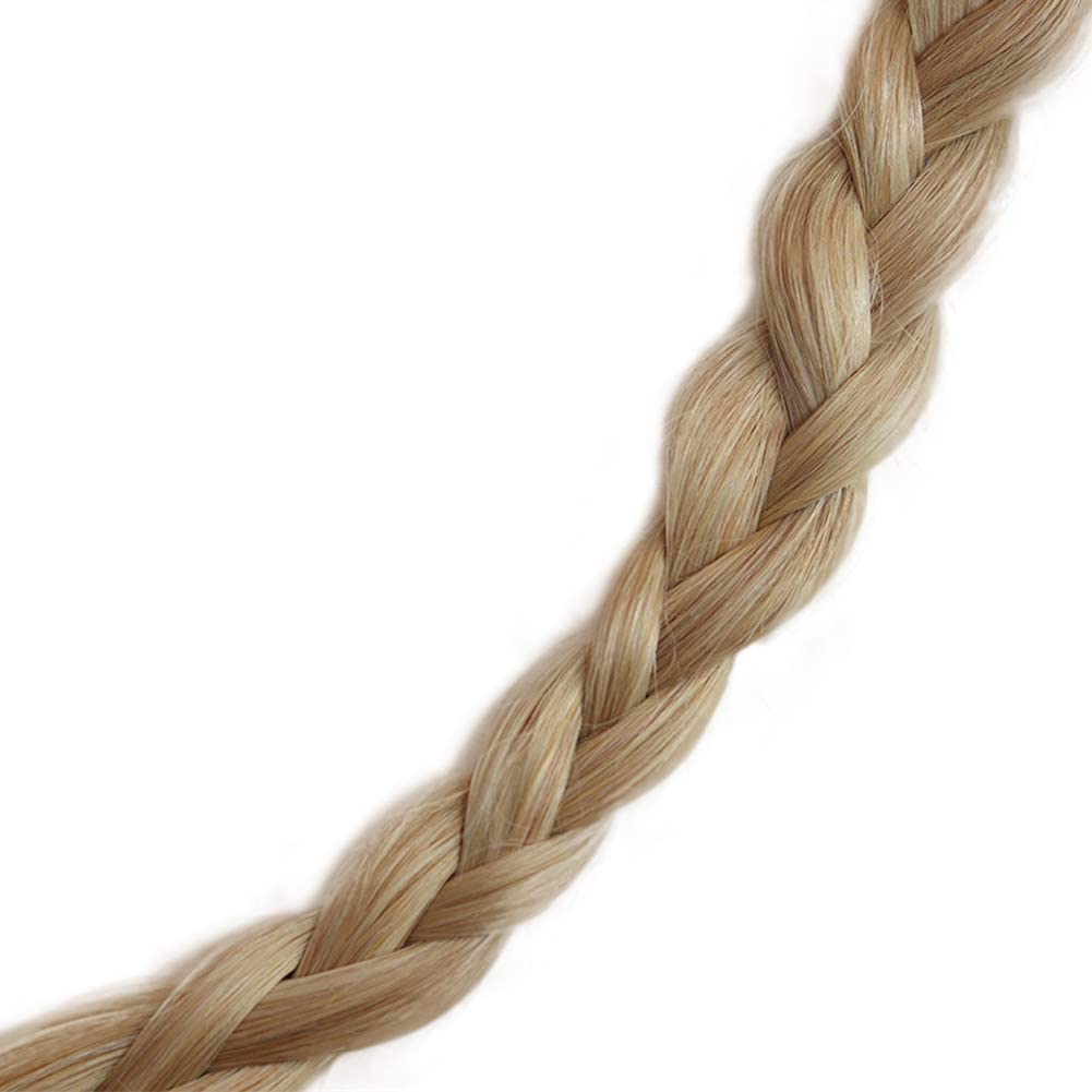 Remy Clip in Hair Extensions 12 Inch - Soft Real Human Hair, Balayage Natural Beige Blonde with Bleach Blonde Highlights (70g, 7Pcs) for Women - Perfect for Volume, Length & Styling for Parties, Weddings & Daily Wear