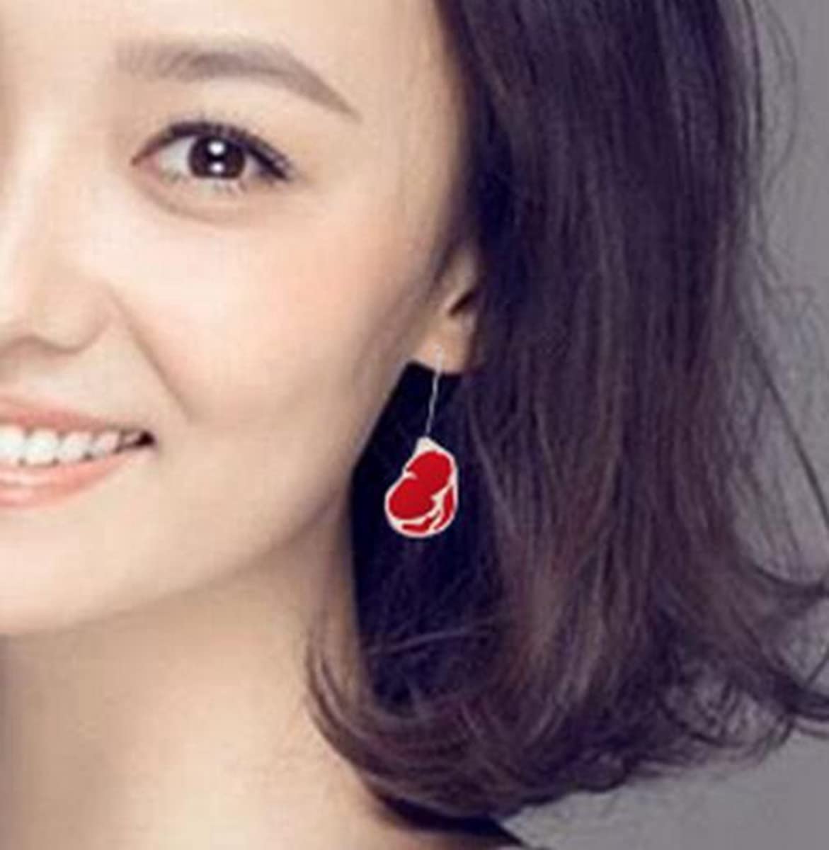Funky Red Meat Food Dangle Earrings for Women - Acrylic Statement Jewelry - Perfect for Costume Parties, Halloween & Unique Fashion Accessories