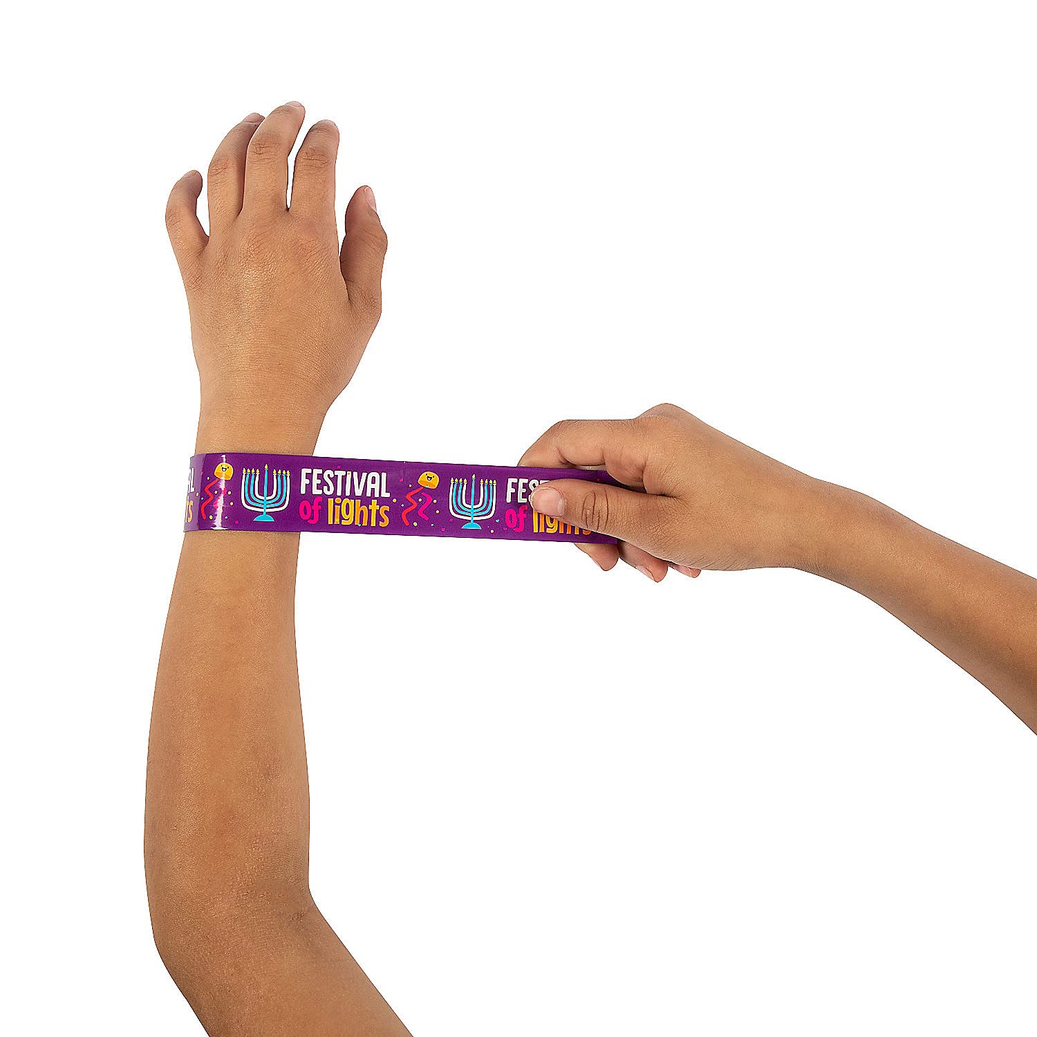 Hanukkah Slap Bracelets for Kids - 12 Pack Jewish Holiday Party Favors & Gifts - Fun Express Wristbands for Hanukkah Celebrations, Classroom Activities & Religious Events
