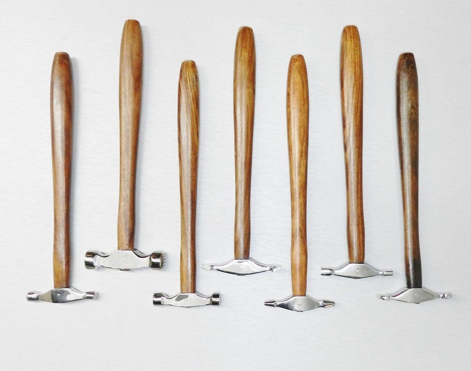 7 Piece Hammer Set with Wood Stand - Jewelry Making & Metal Forming Tools for Texturing, Shaping, and Crafting - Perfect for DIY Jewelry, Blacksmithing, and Metalworking Projects