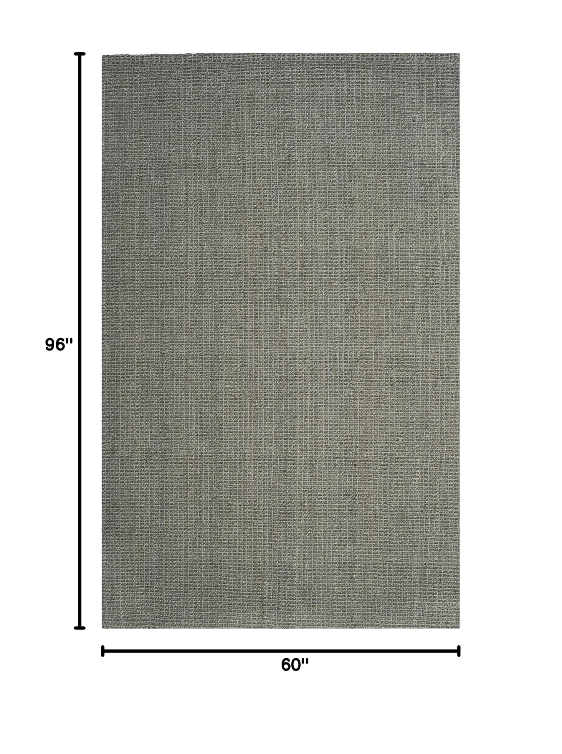 SAFAVIEH Handmade Jute Area Rug 5' x 8' - Natural Fiber Farmhouse Rug in Green & Grey (NF730B) | Durable & Stylish for High Traffic Living Room, Bedroom, Dining Room & Home Office Decor