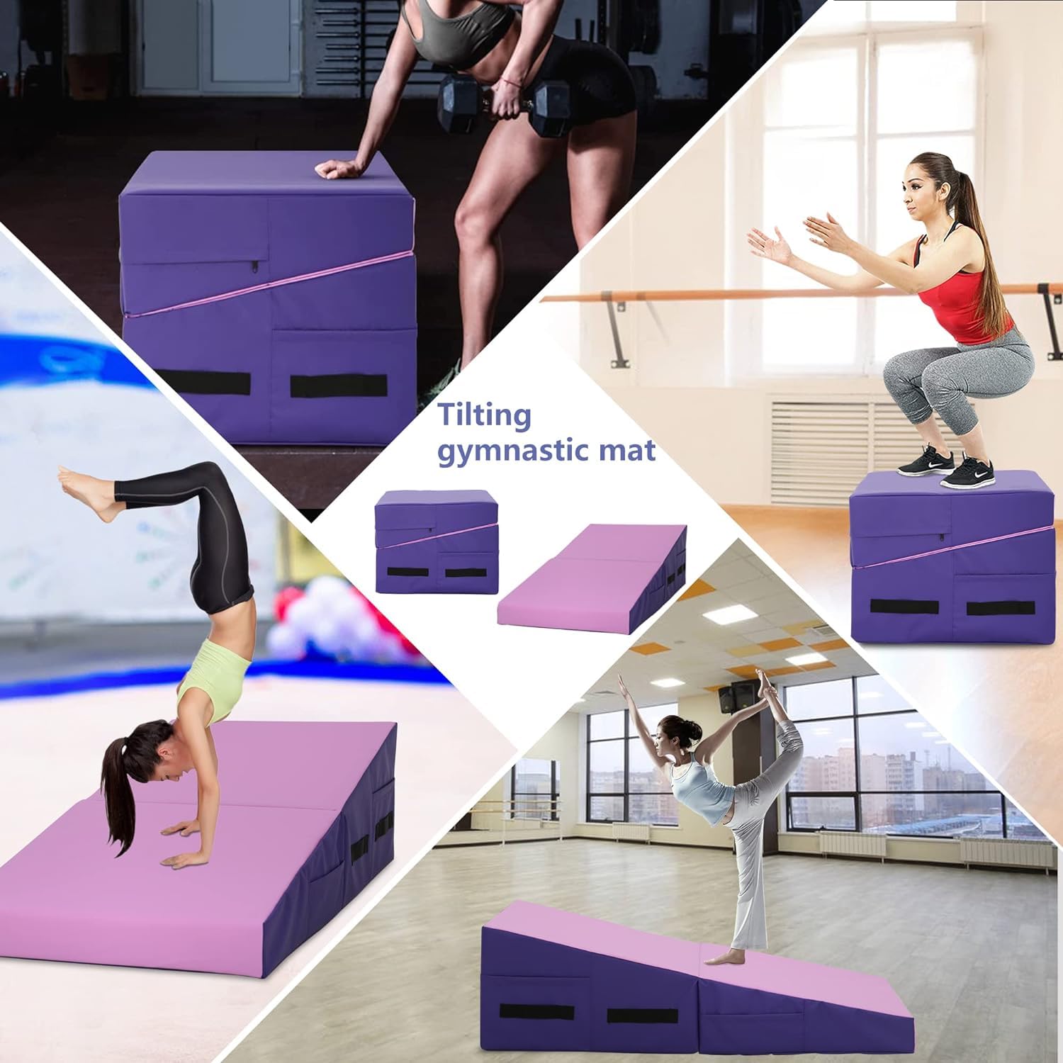 48x24 Inch Folding Gymnastics Exercise Mat - Waterproof Tumbling Mat with Handle for Home Gym, Yoga & Fitness Training | Perfect for Stretching, Pilates & Kids Play