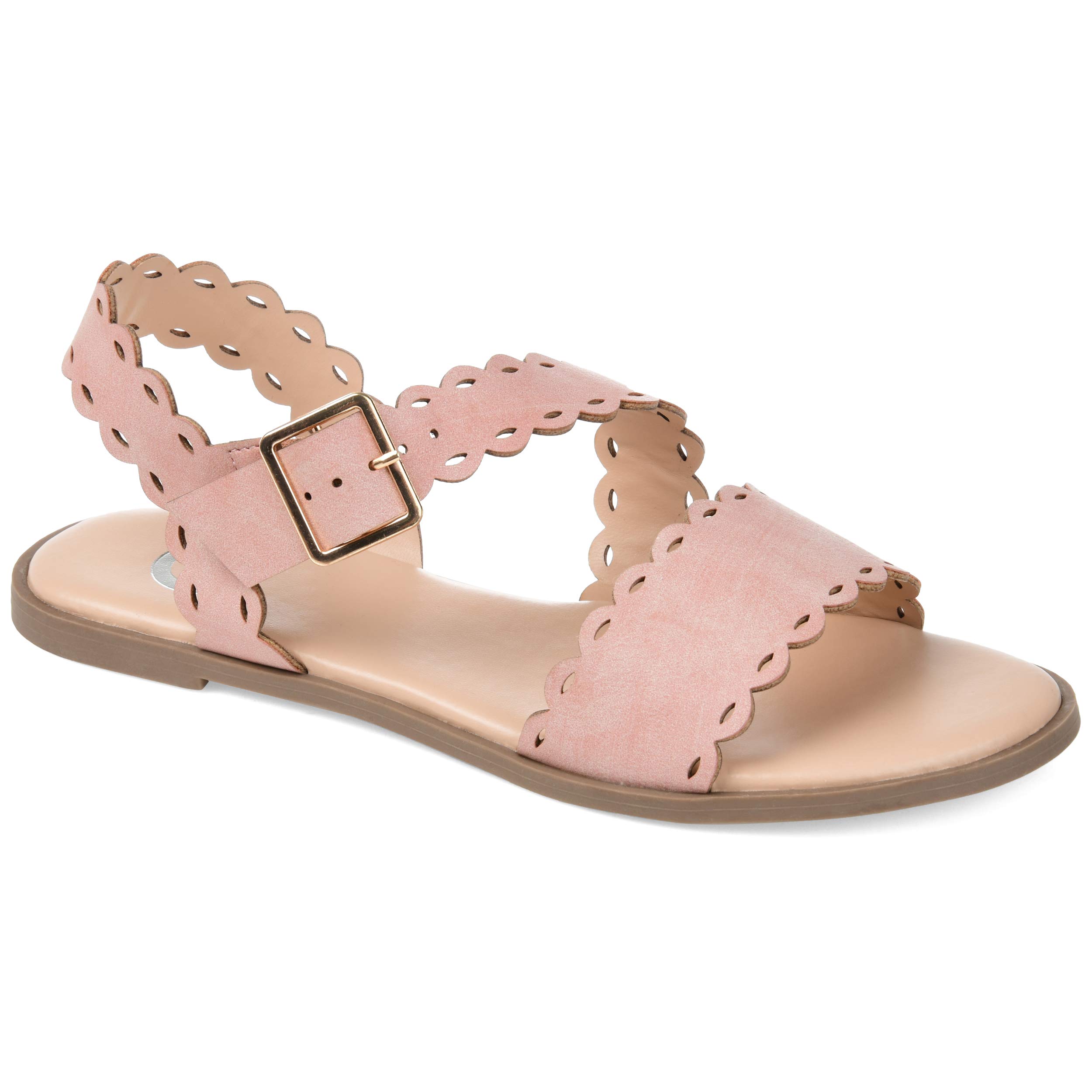 Journee Collection Women's Comfortable Flat Sandals - Breathable Summer Casual Shoes for Beach, Walking & Outdoor Activities