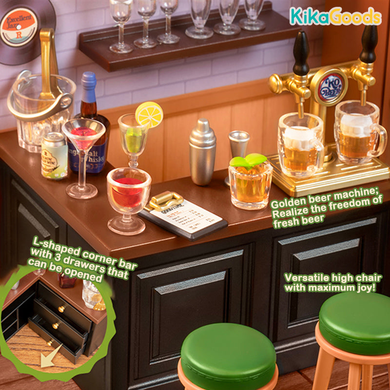 Rolife Super Creator DIY Miniature House Kit - Little Wine Bar Model Building Set for Adults & Teens | Perfect for Home Decor, Gift Giving & Relaxation
