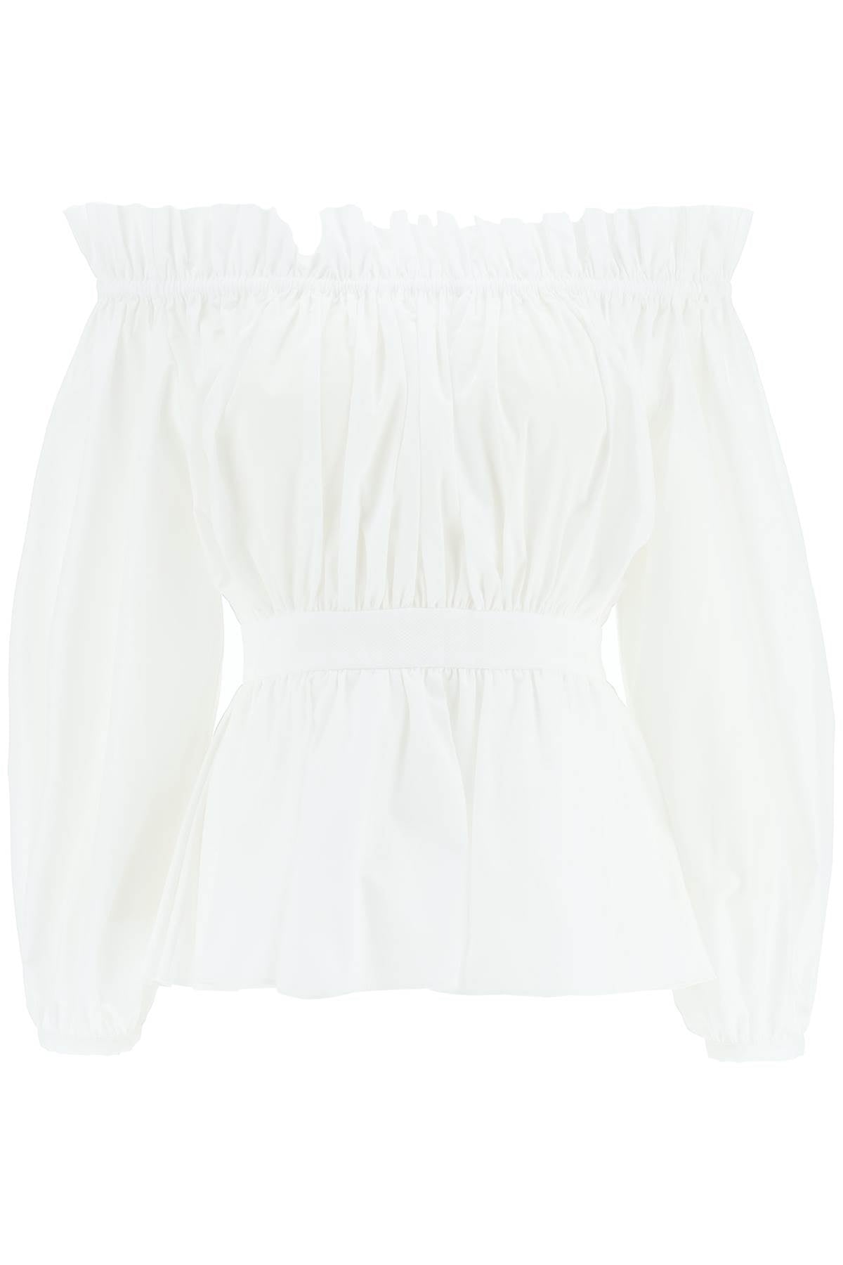 Alexander McQueen Ruched Poplin Blouse for Women - Elegant & Stylish Office Wear & Evening Outfits