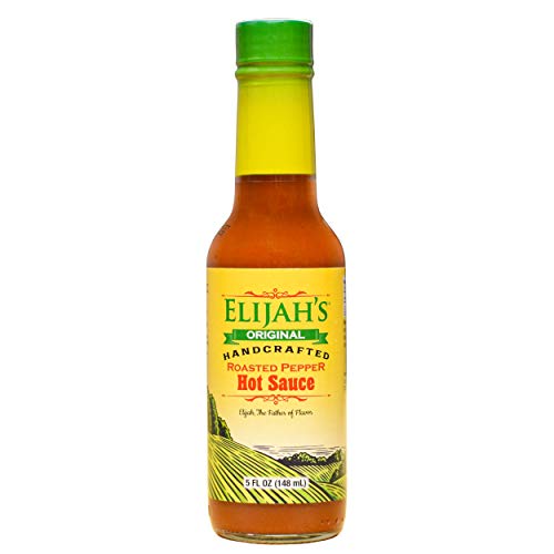 Elijah's Xtreme Original Roasted Pepper Hot Sauce - Fire Roasted Cayenne & Jalapeño Peppers, Mild Heat, All Natural, Gluten Free, Vegan, Keto Friendly (5oz Bottle) - Perfect for Tacos, Wings & Grilling