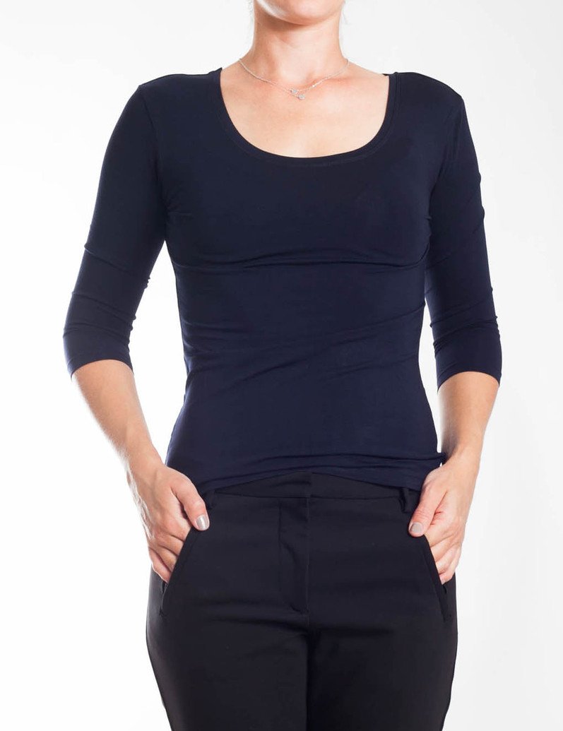 Tani Women's 3/4 Sleeve Scoop Neck Blouse - Casual Comfort Top for Work, Date Night & Everyday Wear
