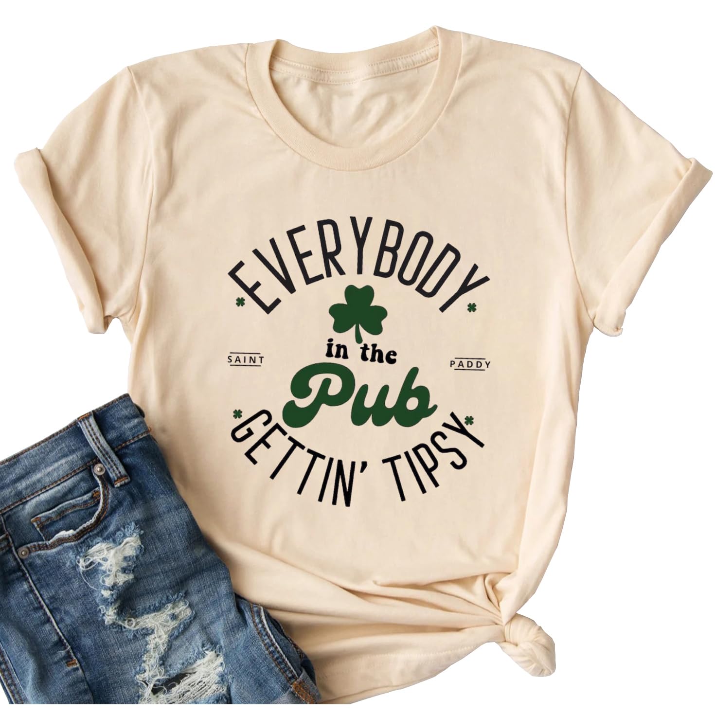 Yimoya St. Patrick's Day T-Shirt for Women | Irish Sláinte Pub Shirt | Lucky Green Shamrock Tee | Perfect for St. Paddy's Day Parties & Irish Pub Crawls
