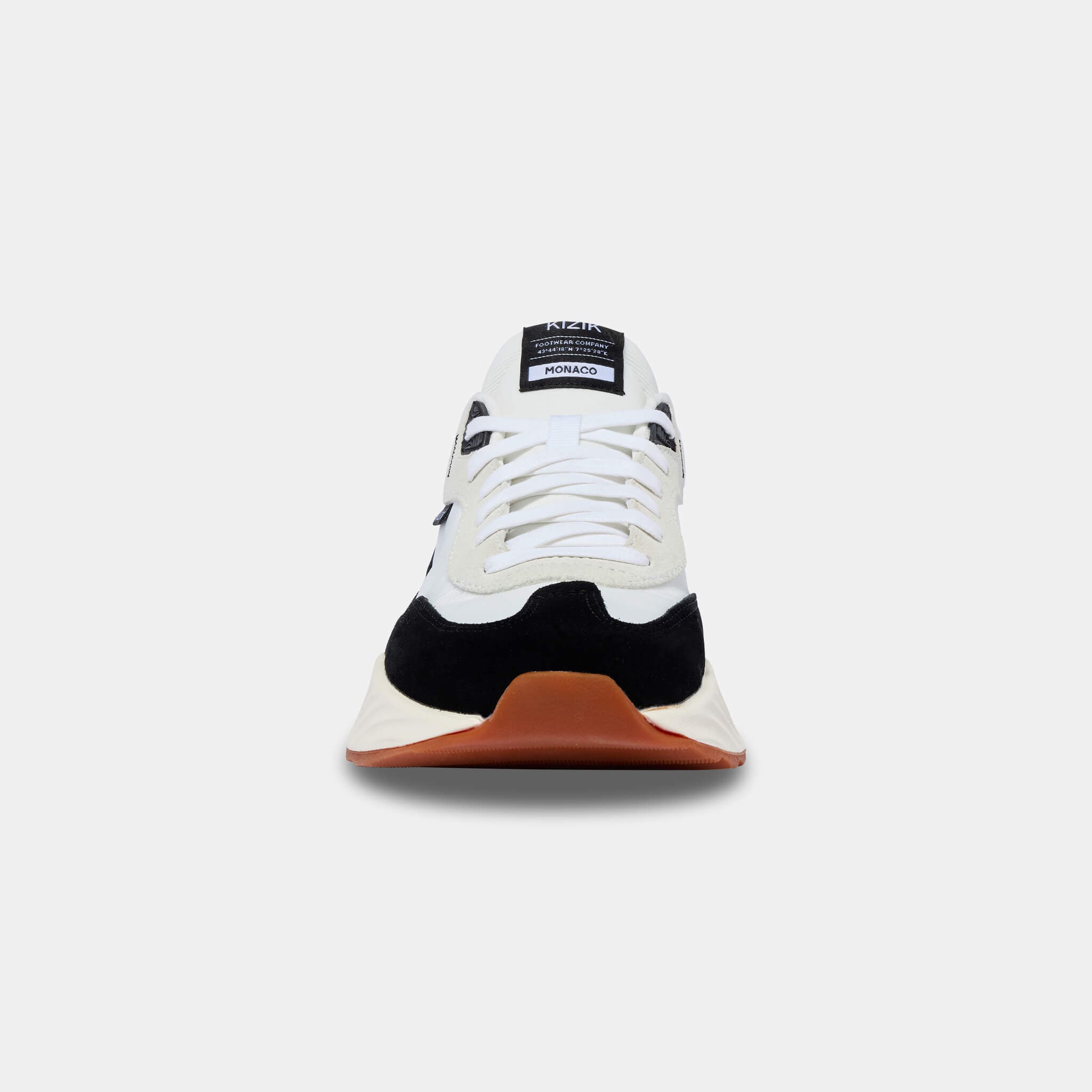 Men's Monaco Sneakers - White & Black Casual Shoes for Running, Walking & Gym Workouts
