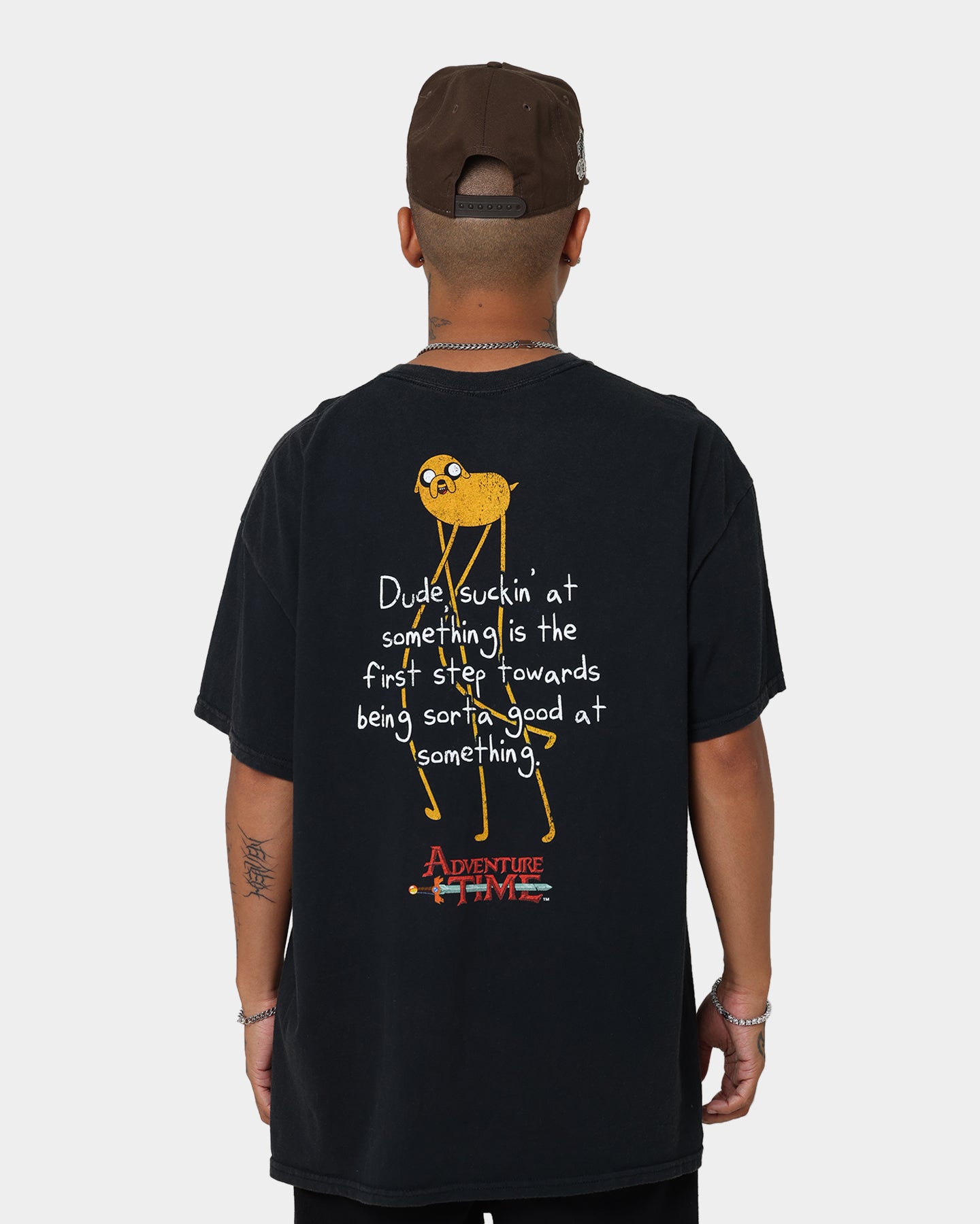 Vintage Jake The Dog T-Shirt from Adventure Time - Black Wash Retro Graphic Tee for Men & Women - Perfect for Casual Wear, Cosplay, and Fan Merchandise