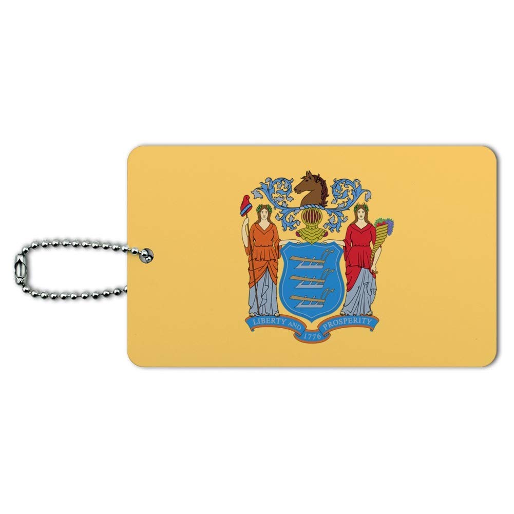 New Jersey State Flag Luggage Tag - Durable Suitcase ID Card Holder for Travel Bags - Perfect for Carry-On Identification, Business Trips & Vacation Travel Accessories