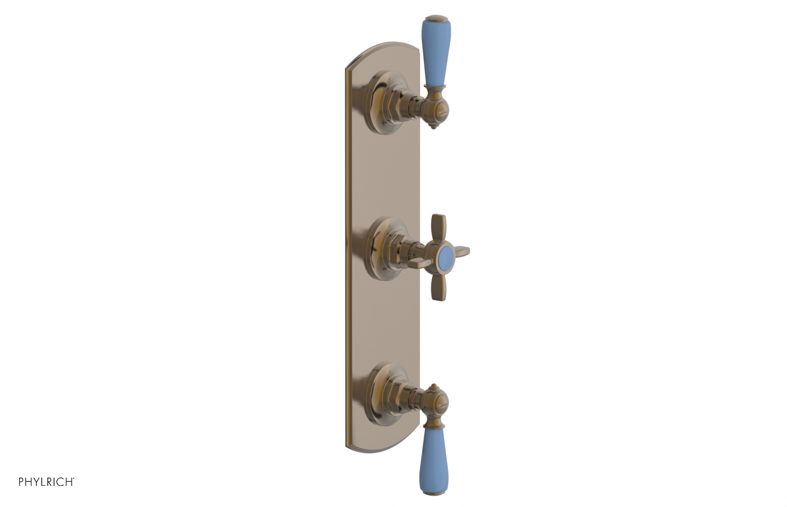 Jamestown Thermostatic Shower Valve with Dual Volume Control & Light Blue Accents - 4740 Series | Perfect for Modern Bathroom Renovations & Spa-Like Shower Experiences