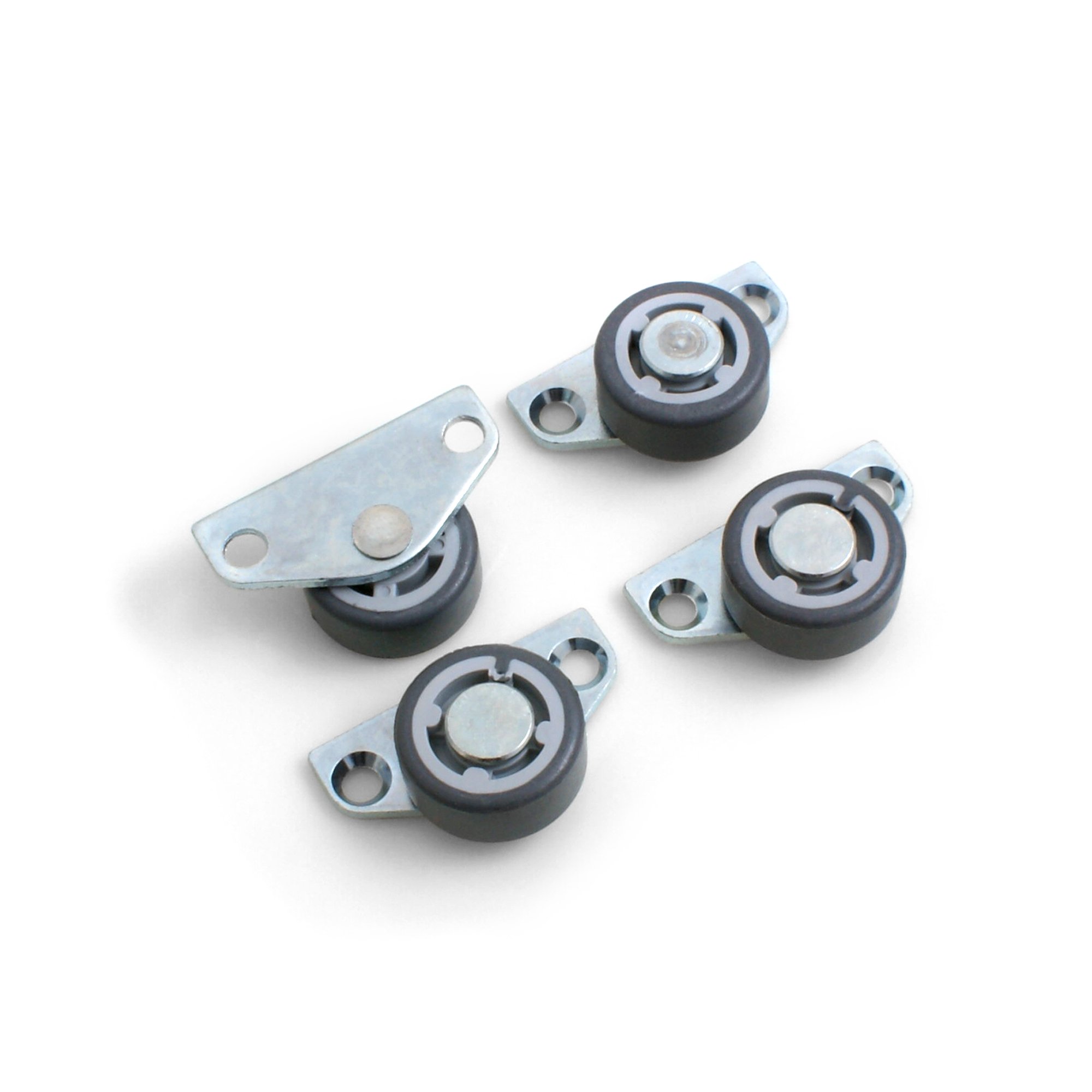 Design61 Furniture & Bed Wheels (Set of 4) - 30x14mm Side Rollers with Soft Tread for Hardwood Floors - Perfect for Moving Beds, Sofas, Cabinets & Heavy Furniture